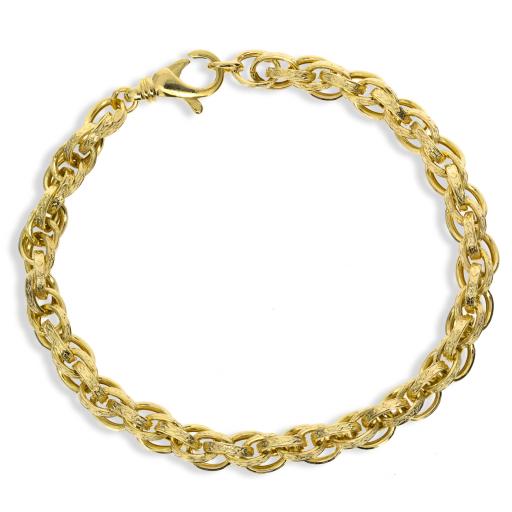 9ct Gold 7.6" Ladies Prince Of Wales Classic Bracelet