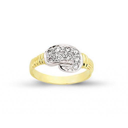 9ct Gold CZ Boxing Glove Kids Ring