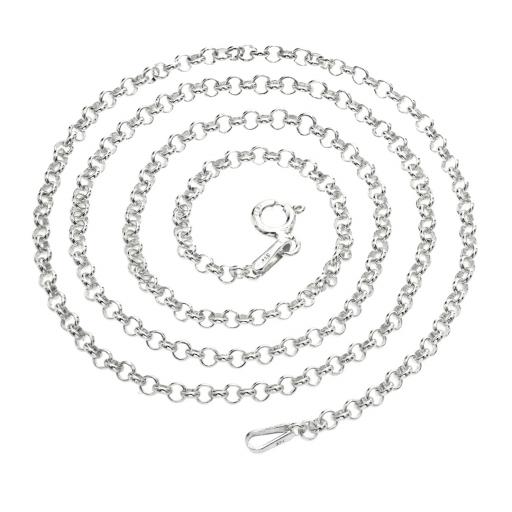 925 Sterling Silver 16" 18" 20" 22" 24" Round 2.3mm Belcher Rolo Chain Necklace Gift Box