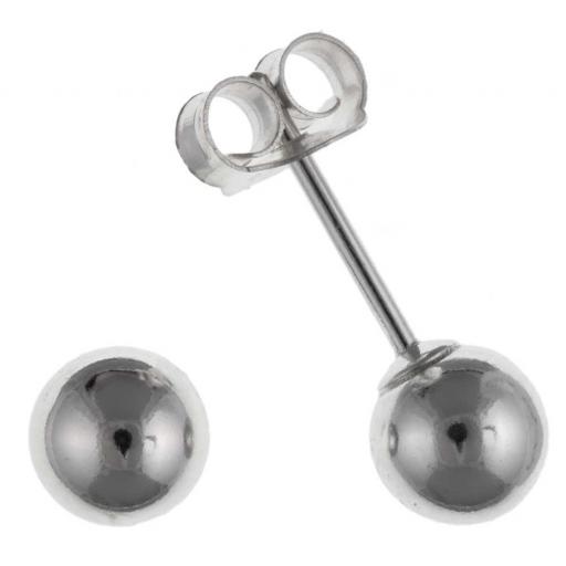 925 Sterling Silver Round 4mm 5mm 6mm Ball Stud Earrings Boxed