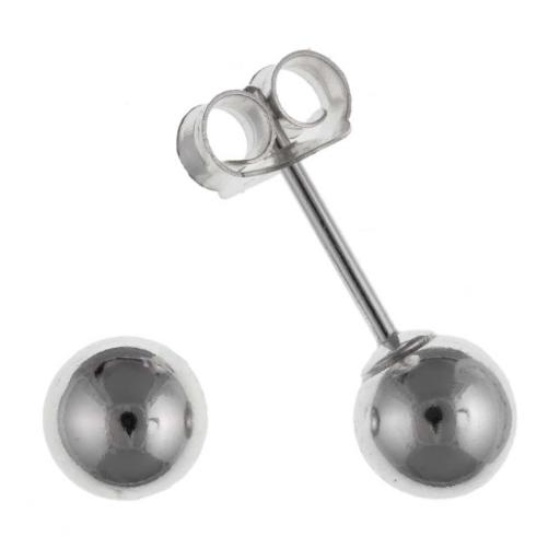 925 Sterling Silver Round 4mm 5mm 6mm Ball Stud Earrings Boxed