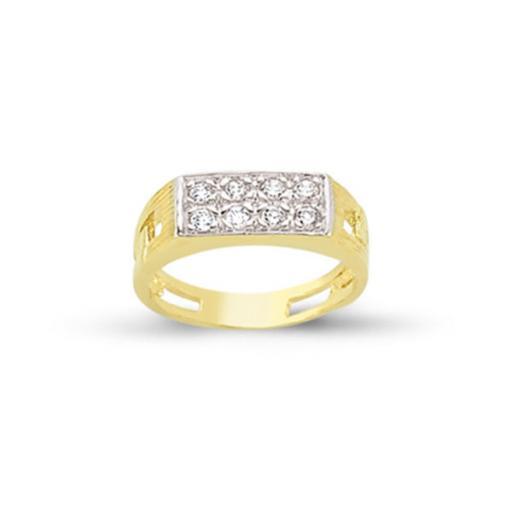 9ct Gold CZ Signet Ring Kids