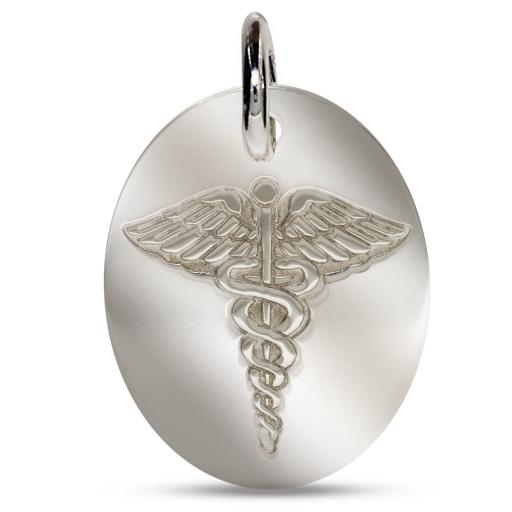 Sterling Silver Oval Medic Alert Pendant