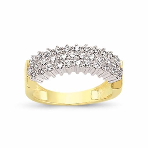 9ct Gold Cubic Zirconia 6.5mm Half Eternity Ring