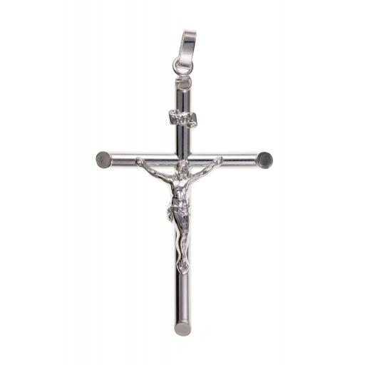 925 Sterling Silver 55x32mm Tube Crucifix Cross