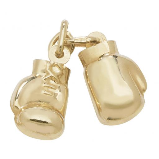 375 9ct Gold 22x10mm Pair Boxing Gloves Pendant