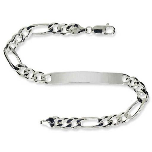 925 Sterling Silver 8" Gents ID 5.7mm Figaro Bracelet