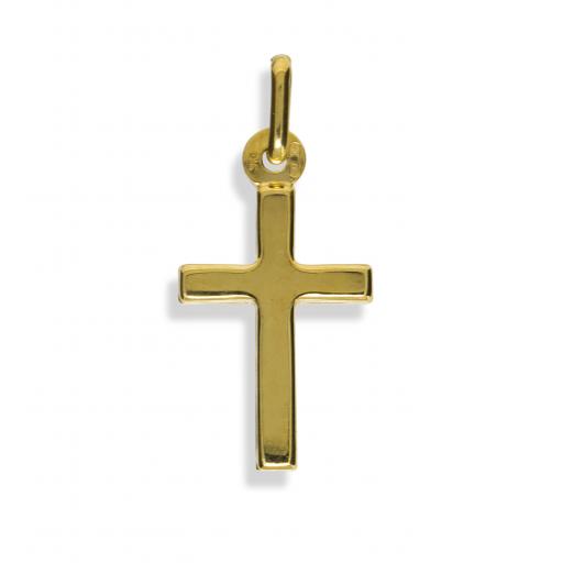 375 9ct Gold Yellow 25x11mm Plain Polished Square Cross Pendant