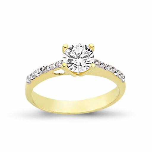 9ct Gold Single CZ Ring