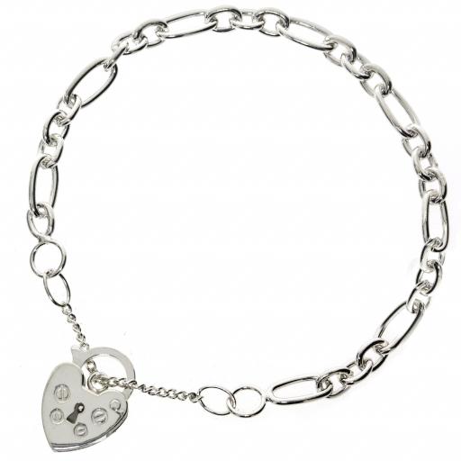 Sterling Silver 5.5" Child's Flat Round Trombone Curb Charm Bracelet