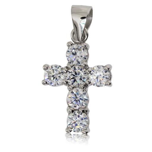 Small Sterling Silver CZ Cross