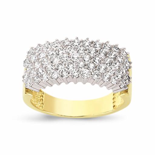 9ct Gold Cubic Zirconia 10mm Half Eternity Ring