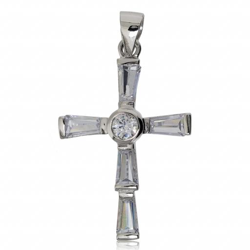 925 STERLING SILVER CHARM CZ CUBIC ZIRCONIA CROSS CRUCIFIX PENDANT MEDAL GIFT BOX