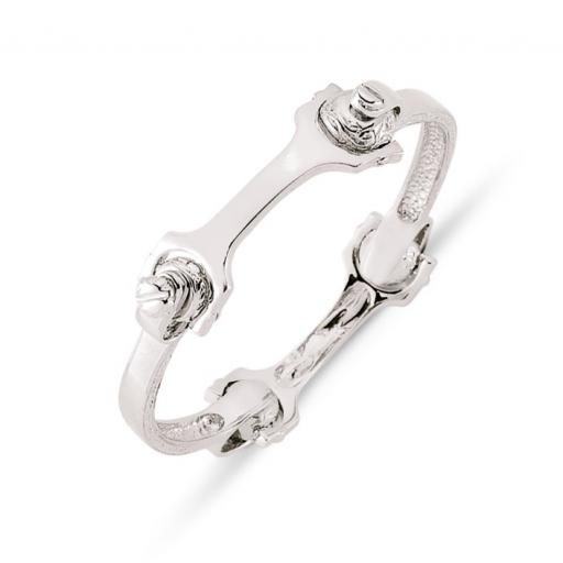 9ct White Gold Childrens 4 Piece Stirrup Bangle