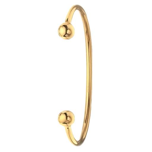 9ct Gold Torque Bangle Yellow Ladies Solid 2.5mm Round Torque Ball Bracelet