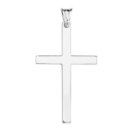 925 Sterling Silver Polished Square Cross Pendant