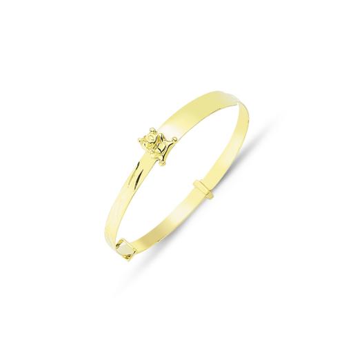 9ct Gold Baby Bangle Teddy ID