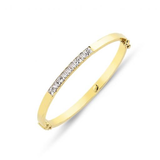 9ct Gold Yellow Cubic Zirconia Childrens Eternity Bangle