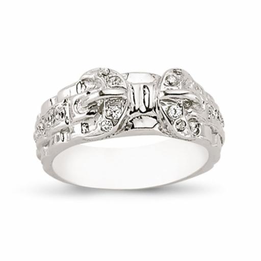 Sterling Silver CZ Belt Ring