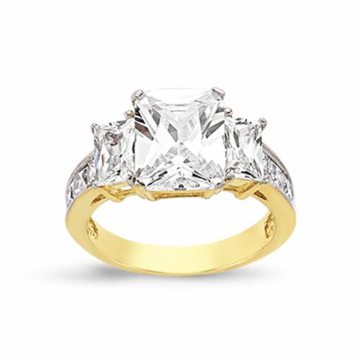 9ct Yellow Gold CZ Half Eternity Ring