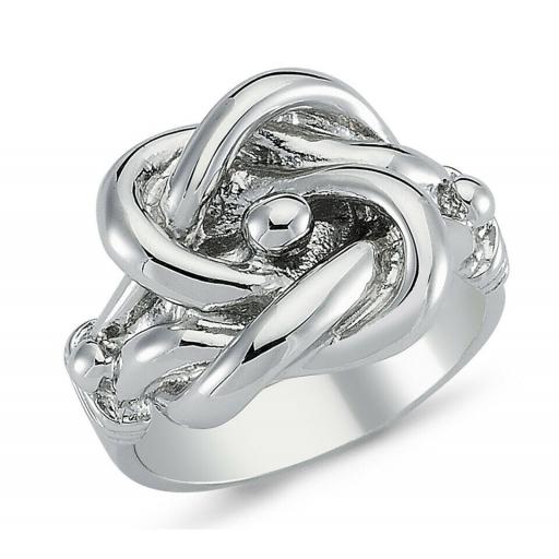 925 Sterling Silver 18mm Double Knot Ring