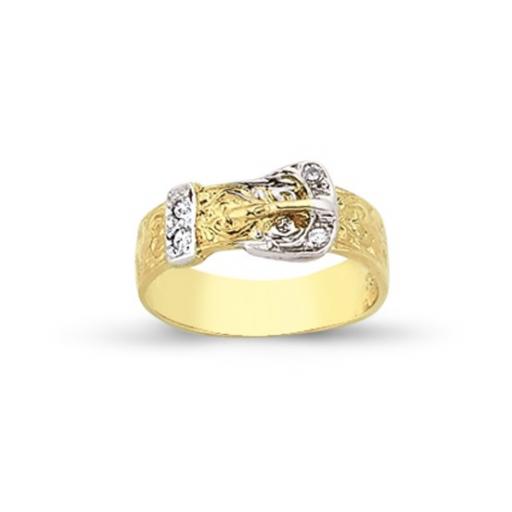 9ct Gold CZ Belt Ring