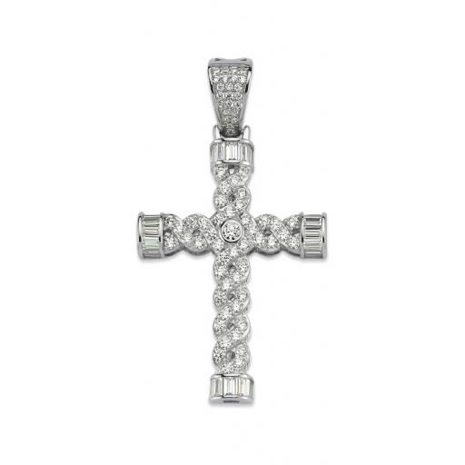 Sterling Silver CZ Cross Pendant