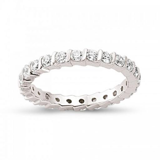 Sterling Silver 3mm Brilliant Cut Full Eternity Ring