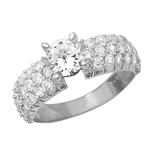 Sterling Silver Round CZ Eternity Ring