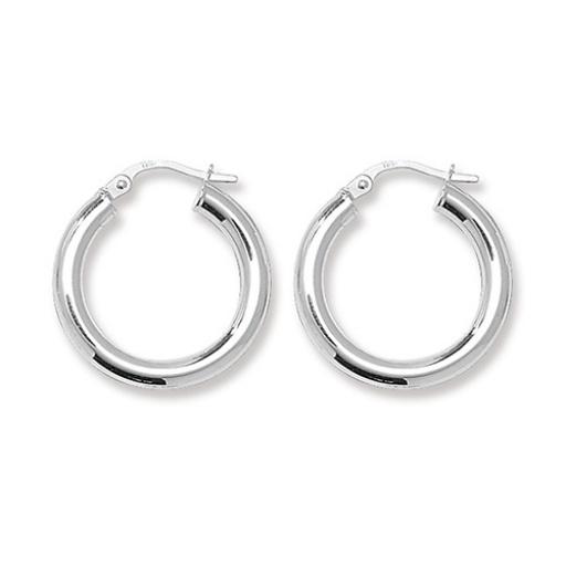 STERLING SILVER 20X3MM ROUND POLISHED TUBE HOOP EARRINGS GIFT BOX