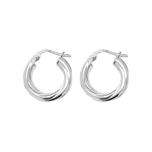 STERLING SILVER HOOP EARRINGS 3MM ROUND CREOLES CANDY TWISTED RIBBON TUBES SLEEPERS GIFT BOX