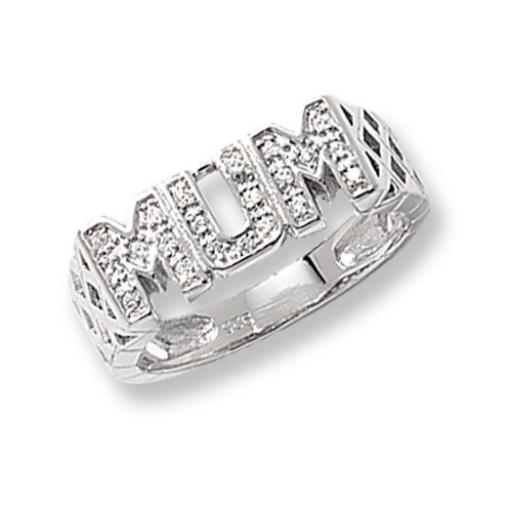 Sterling Silver CZ Mum Basket Ring