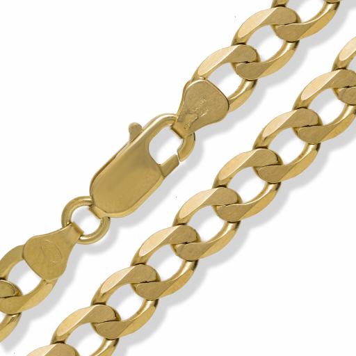 375 9ct Gold 18" 20" 22" 24" Diamond Cut 6.0mm Flat Curb Chain Necklace