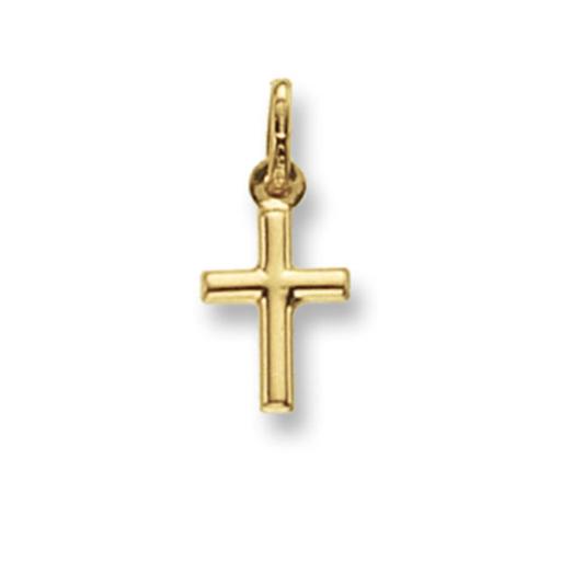 9ct Gold 14x9mm Small Cross With Bevelled Edge