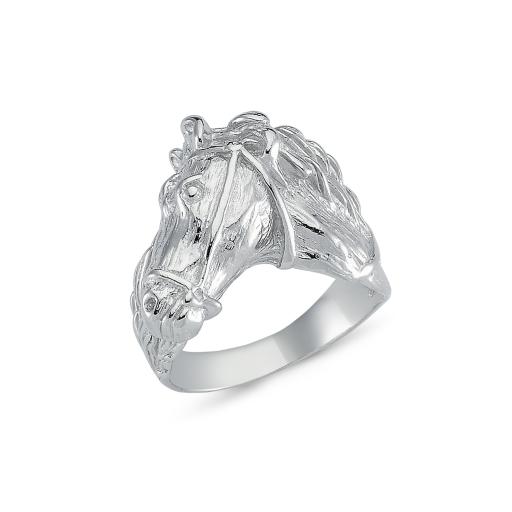 STERLING SILVER SOLID HORSE HEAD RING GIFT BOX