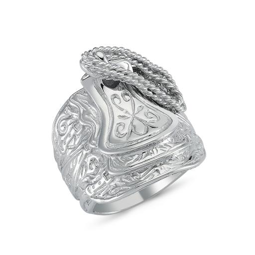 STERLING SILVER SOLID HORSE SADDLE RING GIFT BOX