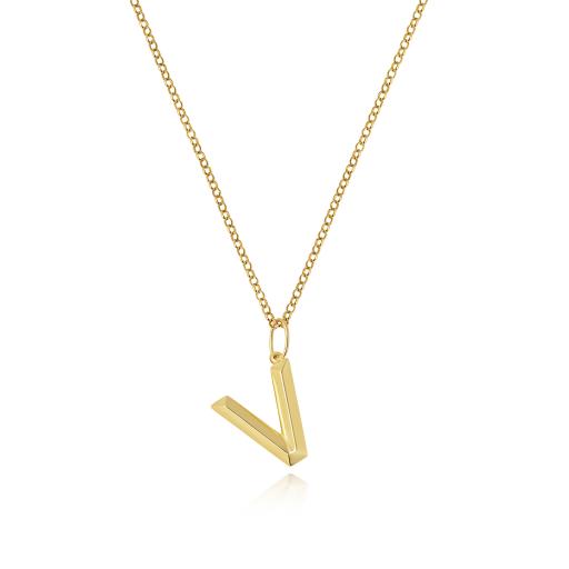 9ct Gold Initial V Pendant