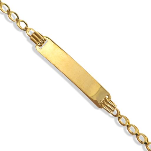 9ct Gold ID Child's Bracelet 6.5" D/C Curb Chain Link