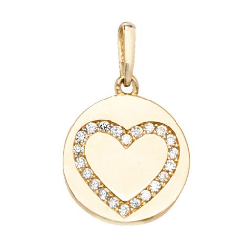 9ct Gold CZ Heart Charm