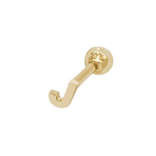 9ct Gold Single Initial J Cartilage Helix Stud