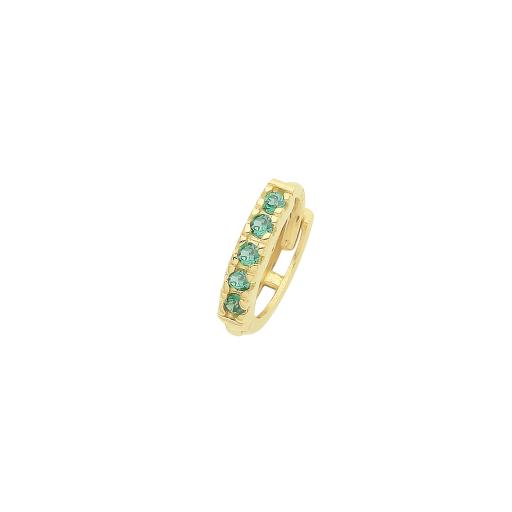 9ct Gold Single Emerald Green CZ  Cartilage Huggie Helix Stud