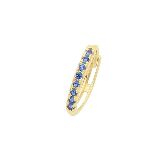 9ct Gold Single Sapphire Blue CZ  Cartilage Huggie Helix Stud 11mm