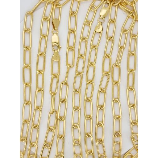 Gold on Silver Curb 7mm Paper Clip Chain