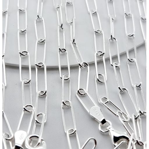 Sterling Silver 4.0mm Round Paper Clip Chain