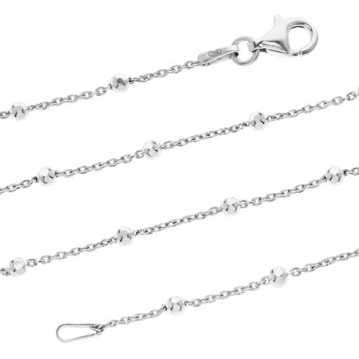 Sterling Silver Trace And Ball Chain Belcher Satellite Necklace