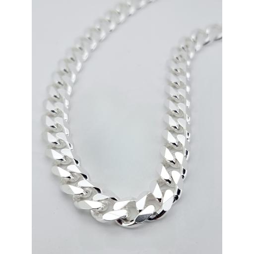 Sterling Silver Curb Chain 7.5mm 8 - 24" Diamond Cut D/C Link Necklace Ladies Gents Bracelets