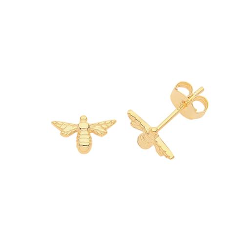 Silver Gold Plated Bee Studs