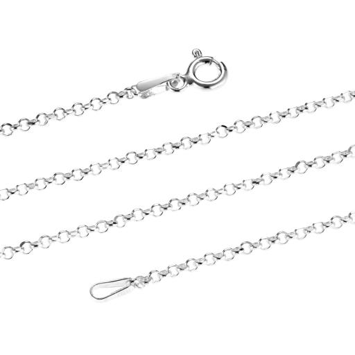 925 Sterling Silver 1.3mm Diamond Cut Round Belcher Chain Necklace 16" 18" 20" 22" 24" Gift Box