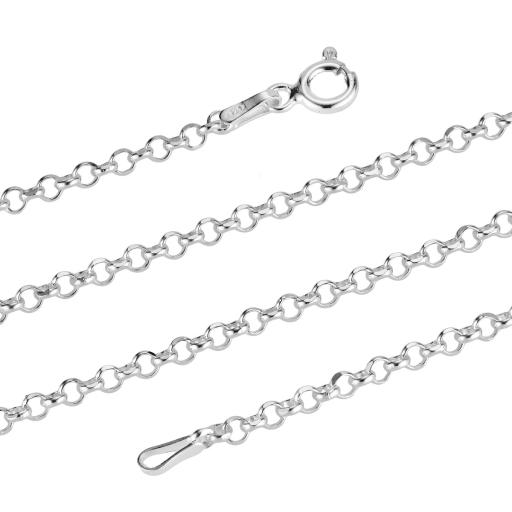 925 Sterling Silver 2.3mm Diamond Cut Round Belcher Chain Necklace 16" 18" 20" 22" 24" Gift Box