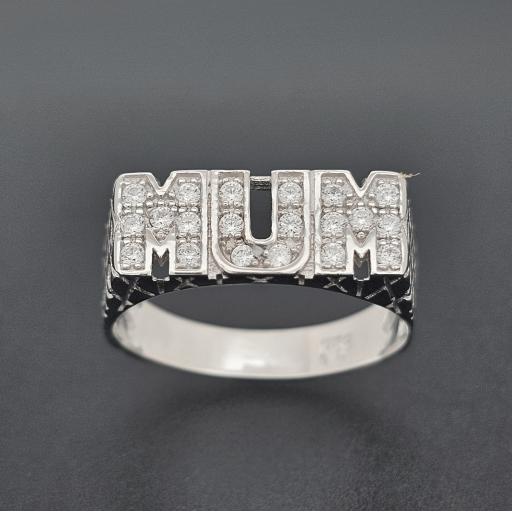 Sterling Silver CZ Mum Basket Ring